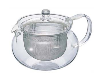 glass teapot with stainless steel infuser