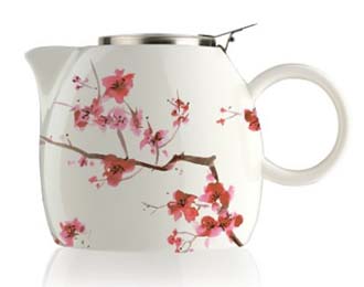 japanese blossom ceramic teapot infuser