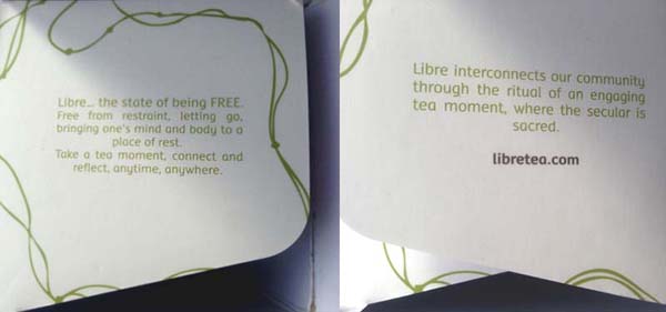 libre tea inside packaging