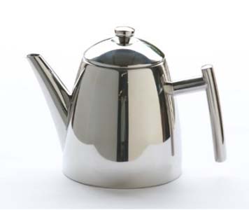 stainless steel teapot with infuser