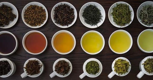 different types of tea in loose leaf form